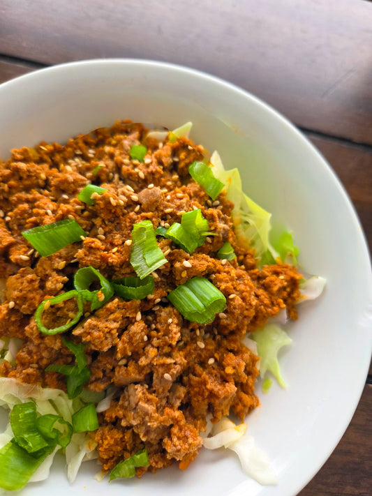 High Volume - Low Calorie Snack Option 2 - Sweet Heat Gochujang Egg Roll in a Bowl
