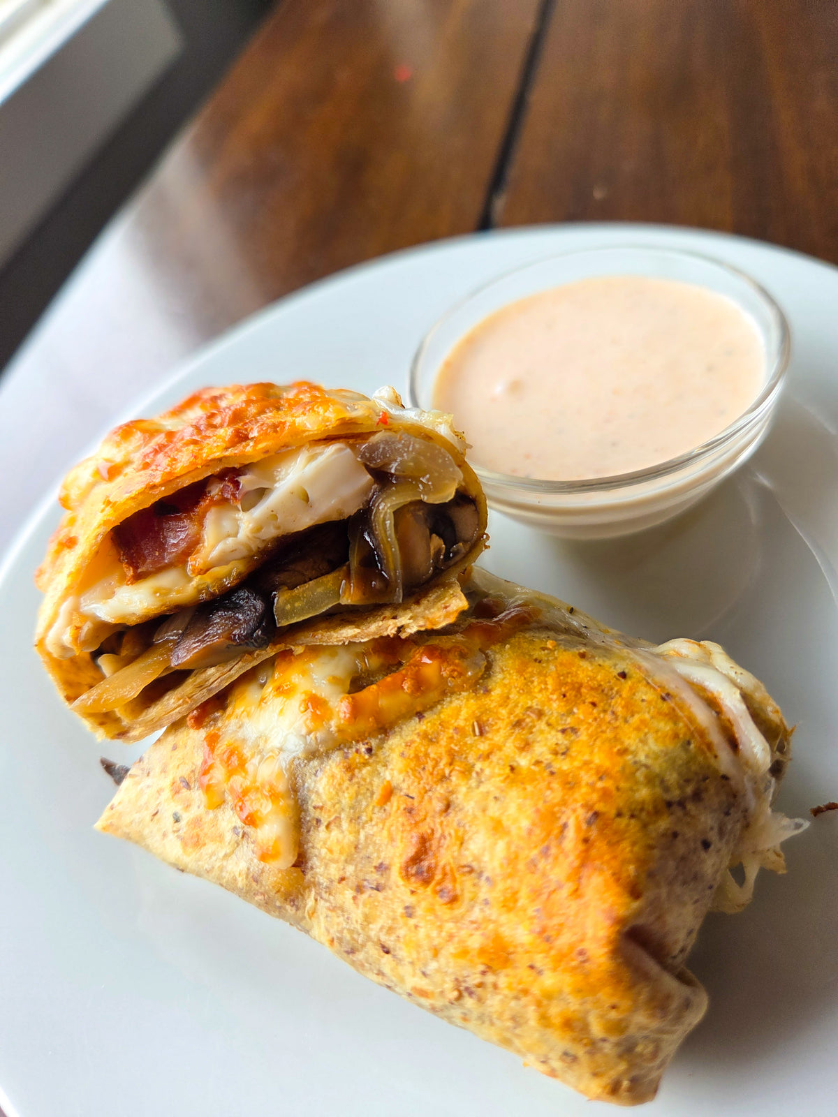 Breakfast Option 3 - Mushroom & Onion Breakfast Burrito